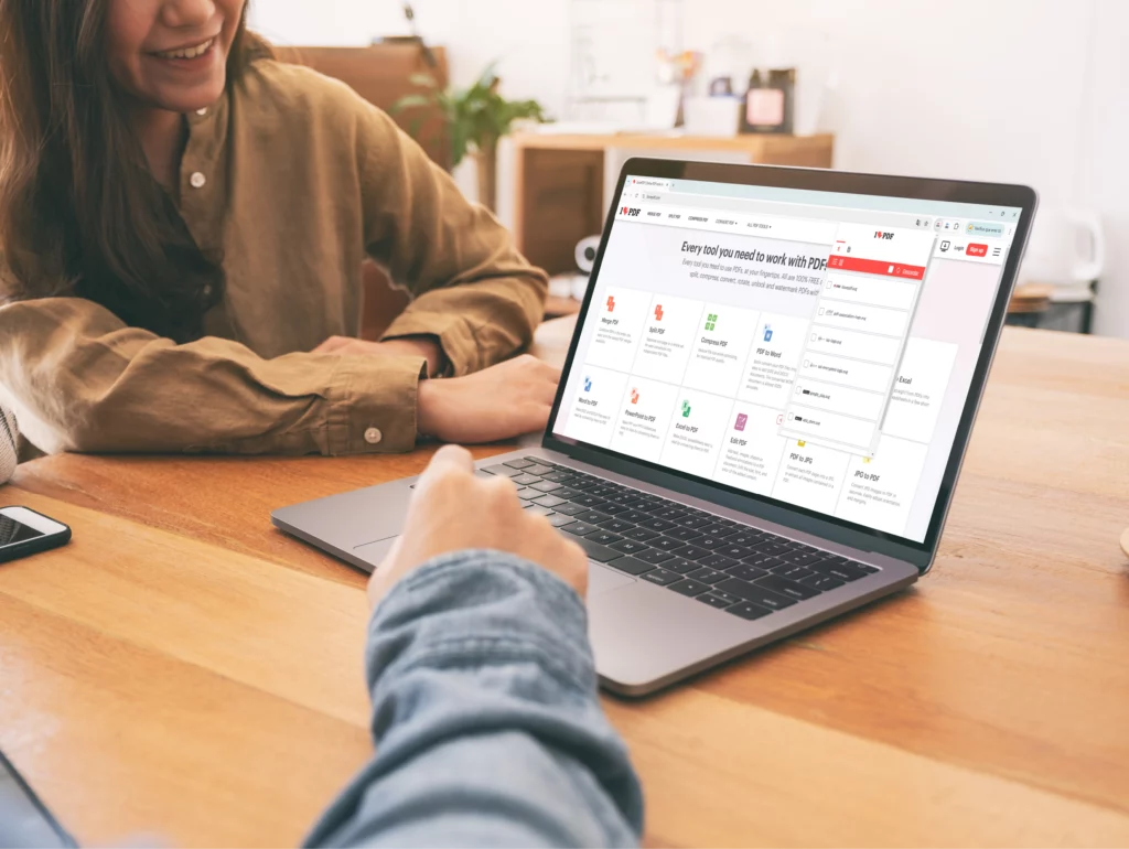 iLovePDF interface showing document management tools, representing Crombie’s custom software development solutions for productivity and digital transformation.