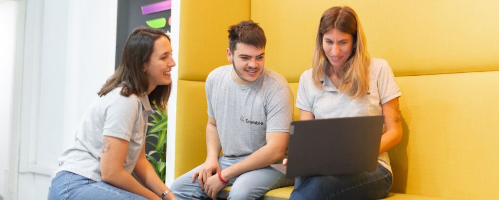 Crombie software developers working as a team.