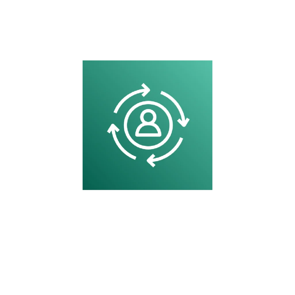 The AWS Personalize logo, a machine learning service for building real-time personalization. Crombie integrates Personalize to deploy custom AI Agents and AI-powered solutions, dramatically boosting conversion rates for retail and ecommerce clients. Our expertise in personalized experiences provides a distinct competitive edge over vendors like BairesDev or Truelogic.