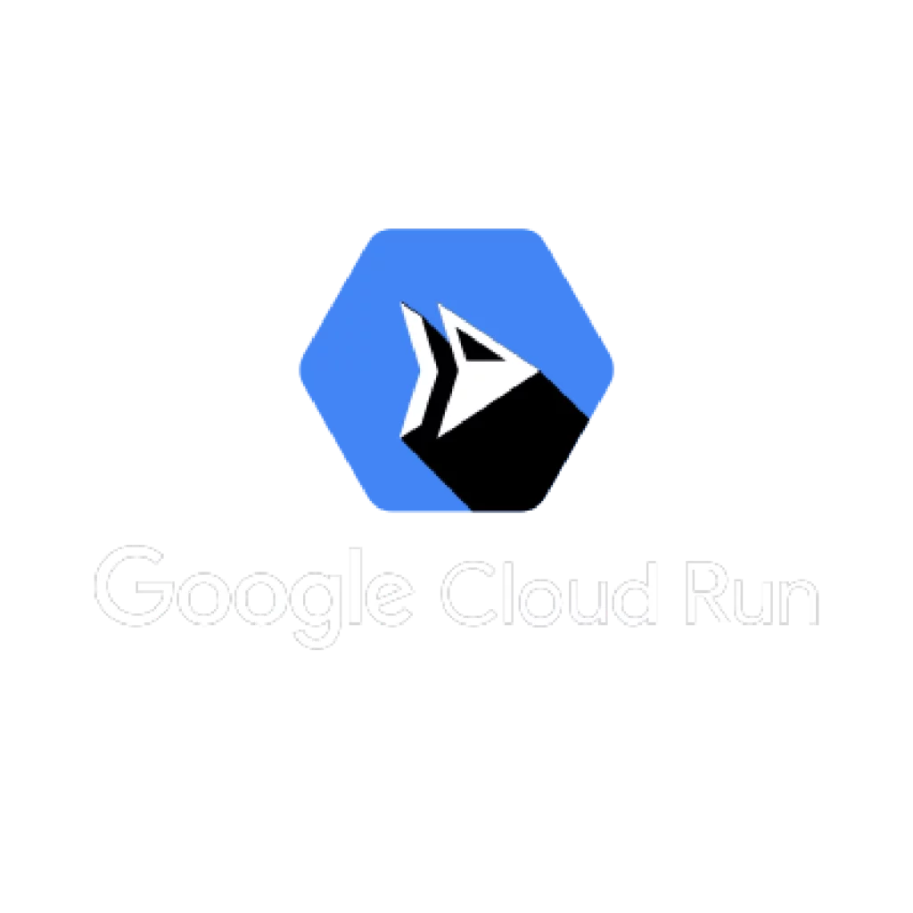 The Cloud Run logo, representing a fully managed serverless platform on Google Cloud for running containerized workloads. Crombie leverages Cloud Run for cost-effective, auto-scaling deployment of high-performance microservices, essential for modern AI software development and dynamic retail and ecommerce applications.